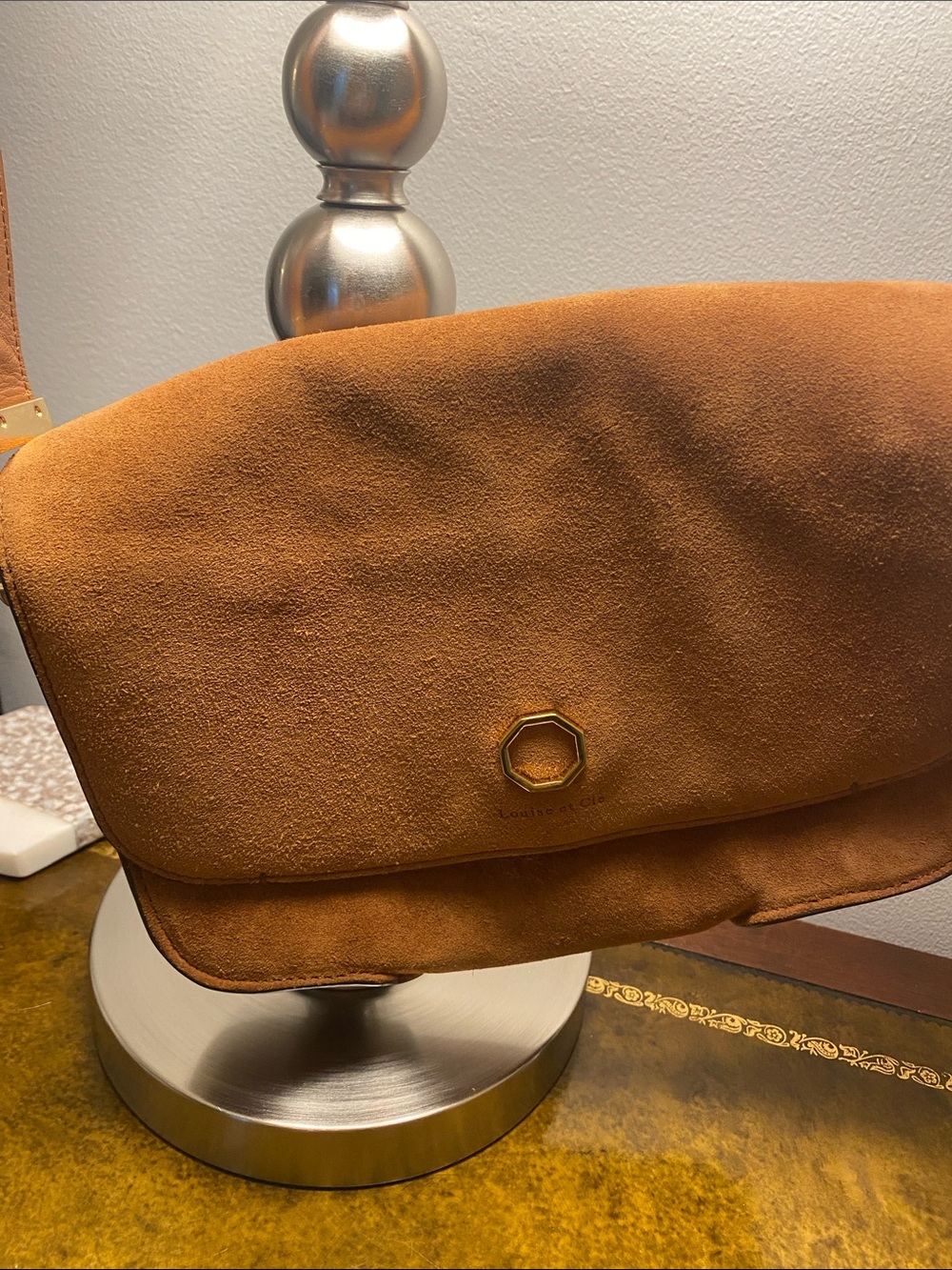 Louise et Cie Suede Crossbody Bag in Cognac